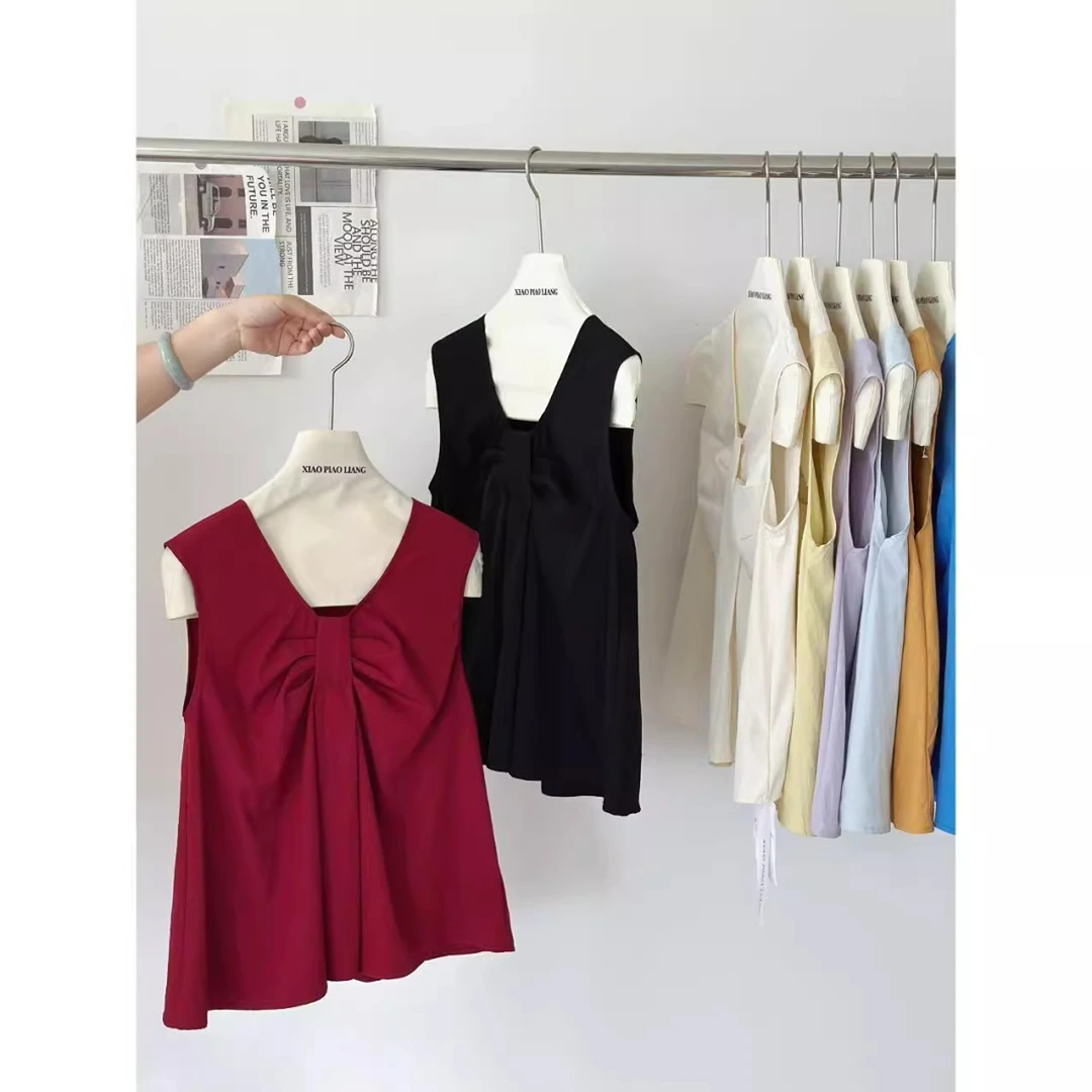 2025新款设计感V领背心女超好看韩版时尚宽松显瘦夏季无袖上衣服