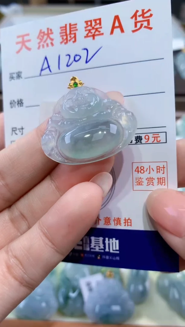 颈饰18K金镶嵌翡翠天然翡翠A货挂件
