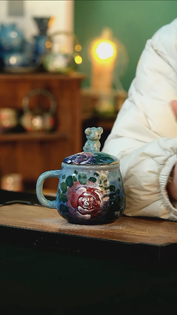 【闪购商品】杯手绘心瓷陶瓷浮力