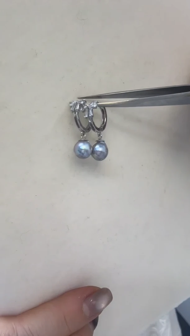 未镶嵌耳饰海水珍珠真多麻7.8mm+S925银耳环