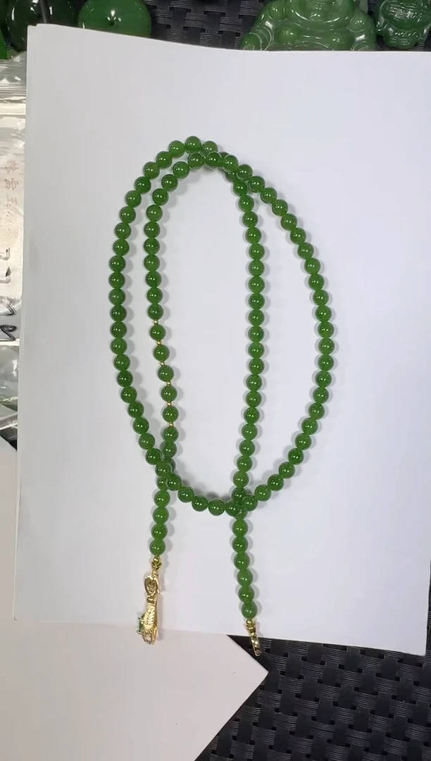 项链未镶嵌和田玉（碧玉）蛇款6m108俄料无黑