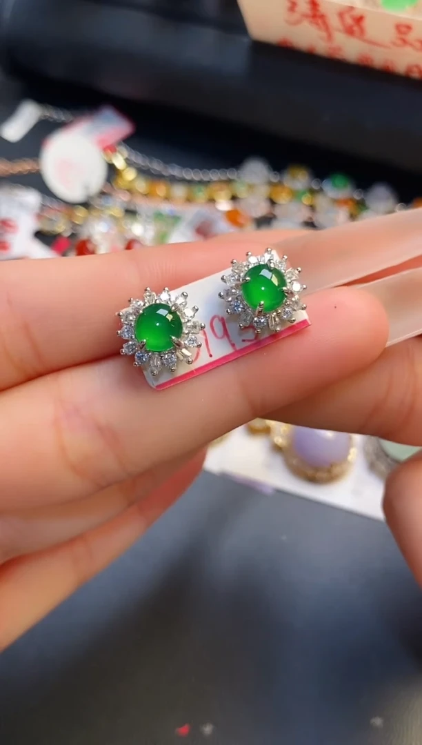 银S925镶嵌戒指翡翠天然