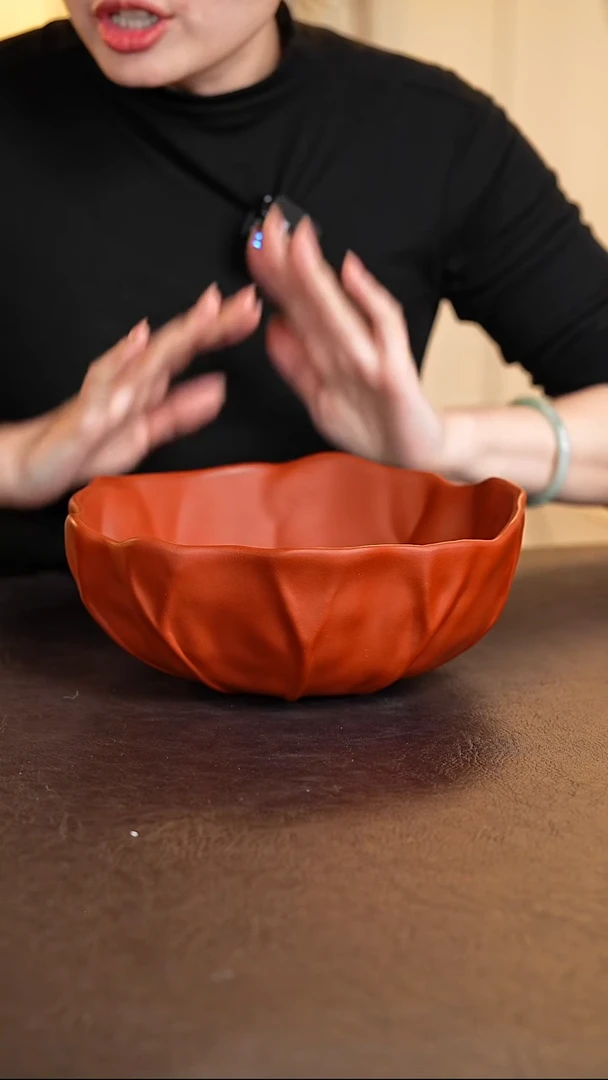 莲叶朱泥紫砂水洗茶洗