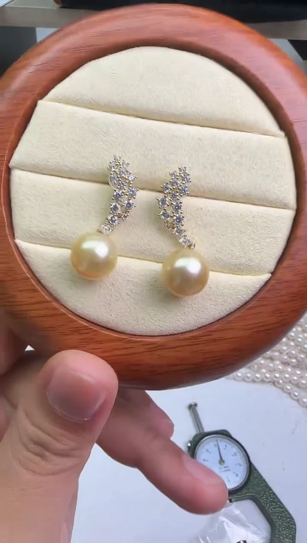 银S925镶嵌耳饰海水珍珠LZ0418