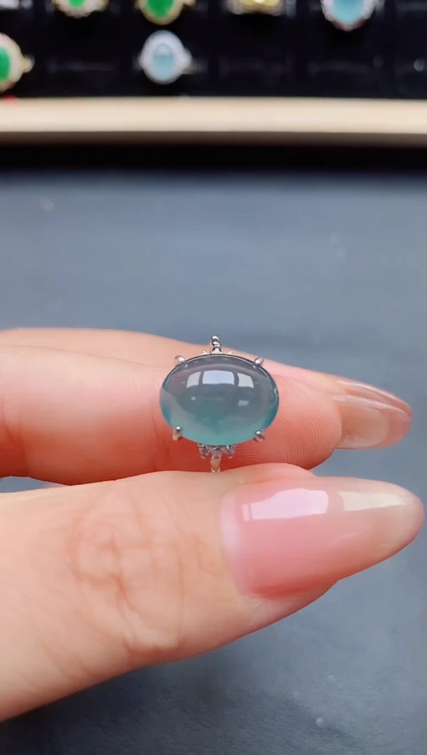 翡翠戒指银S925镶嵌321321
