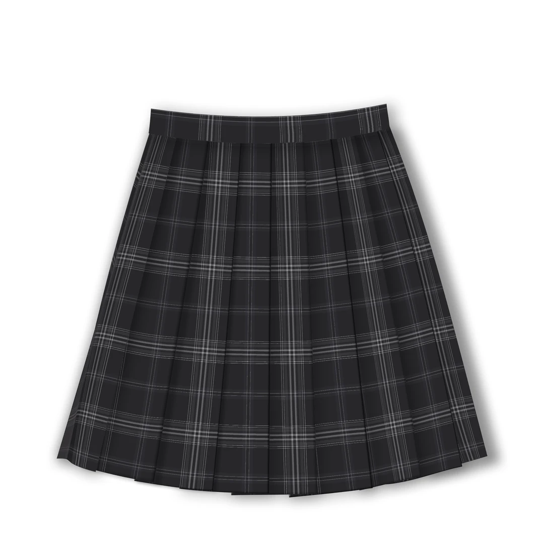 瞳福掌柜【星轨】单拍裙子 黑色银线格裙 原创校供JK制服格裙半身裙