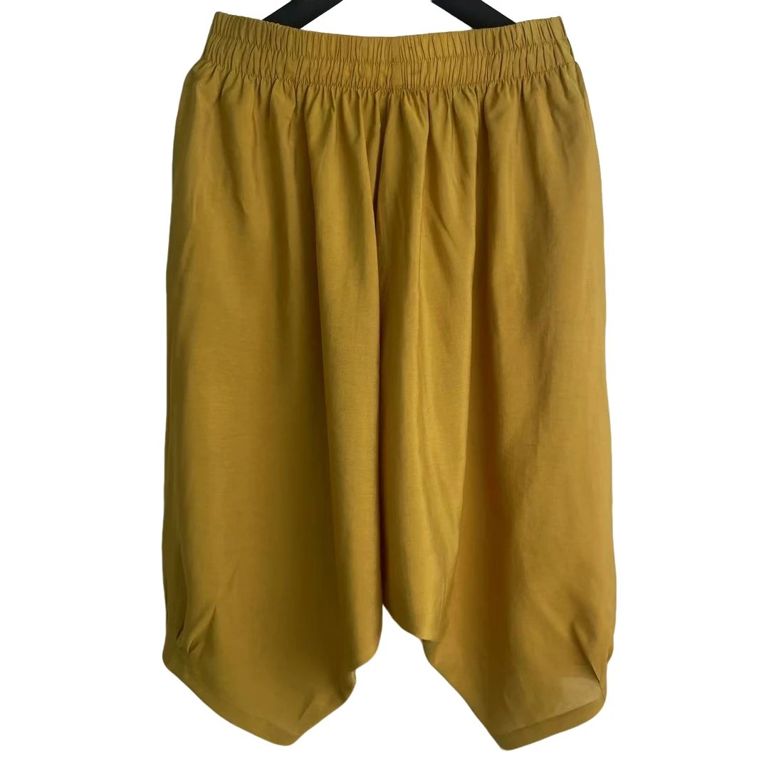 恬小霓（玲玲姐精选）6582/姜黄/松紧腰/六分裤/宽松/休闲/百搭时尚