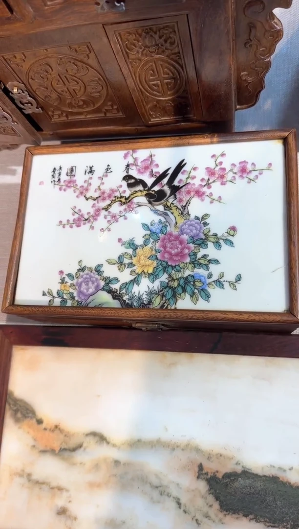 【闪购商品】木瓷板盒 工艺品 摆件