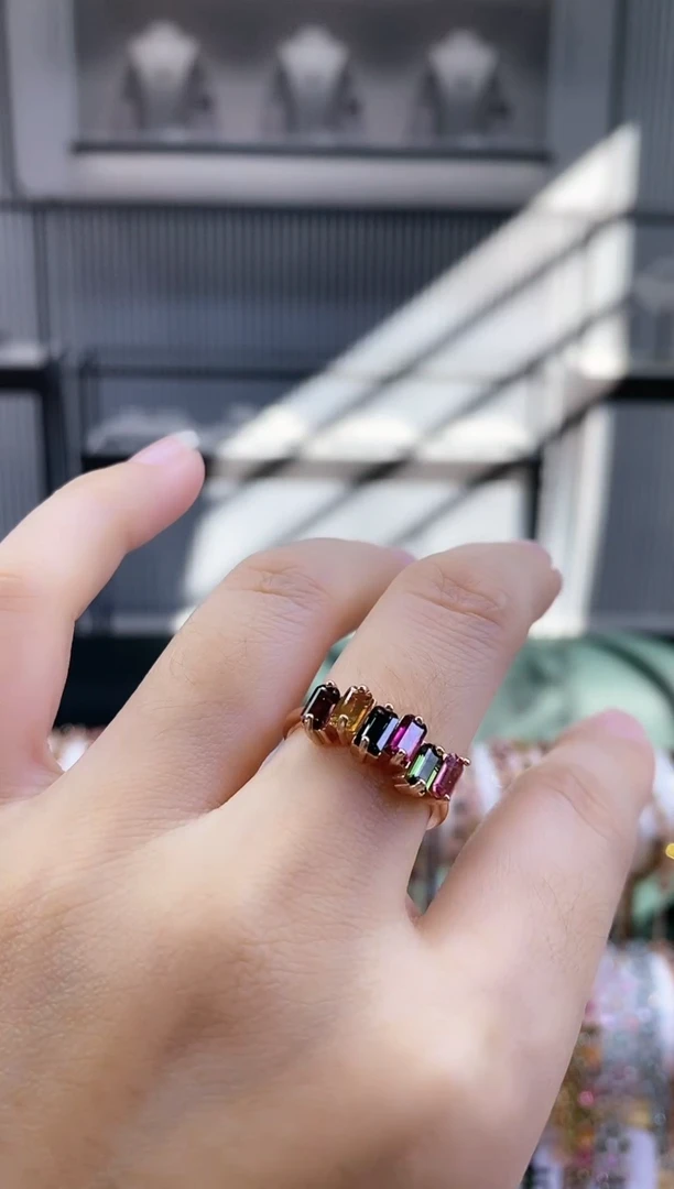 银S925镶嵌戒指碧玺299999999