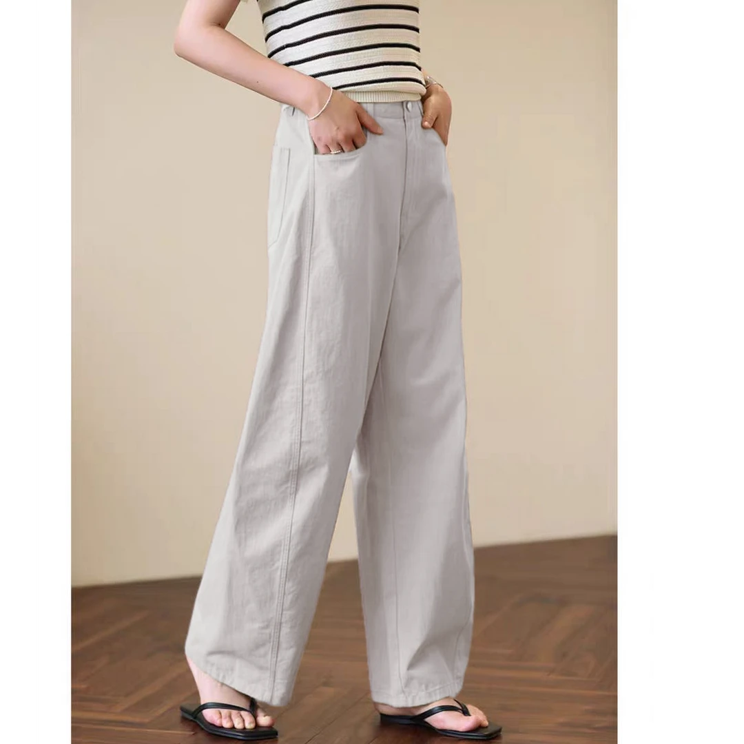 有运费补贴  579牛仔裤女款爆款2025新款宽松阔腿裤弯刀裤