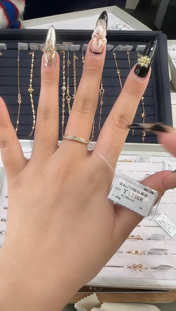 18K金镶嵌戒指/指环钻石小*泽2878