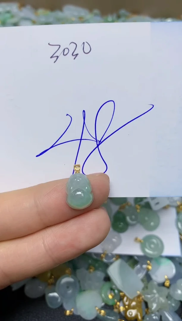 【闪购商品】翡翠挂件18K金镶嵌 天然翡翠A货
