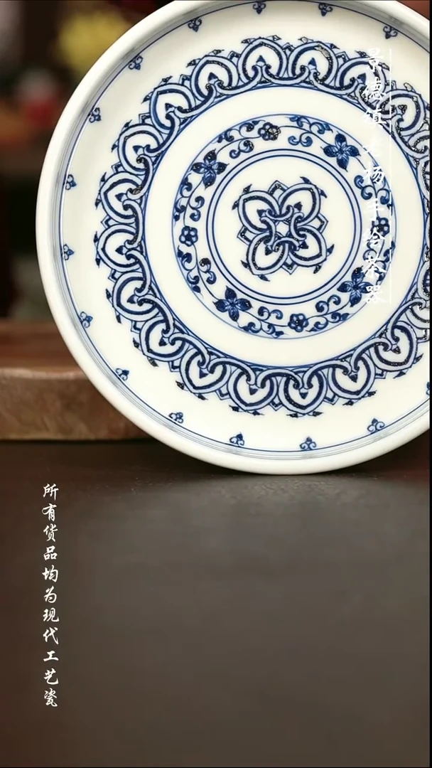 手绘微瑕福利 现代瓷  气窑   宝象直边壶承17.5cm