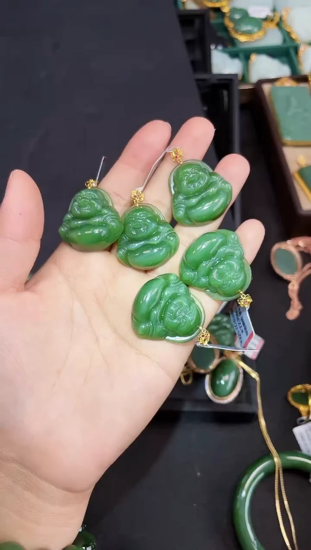 【闪购商品】和田玉吊坠18K金镶嵌30MM多样性发一