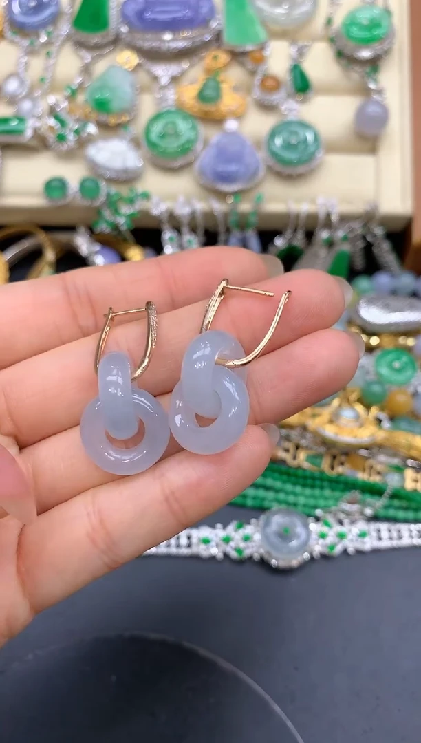 【闪购商品】翡翠耳饰18K金镶嵌172-中国好珍宝