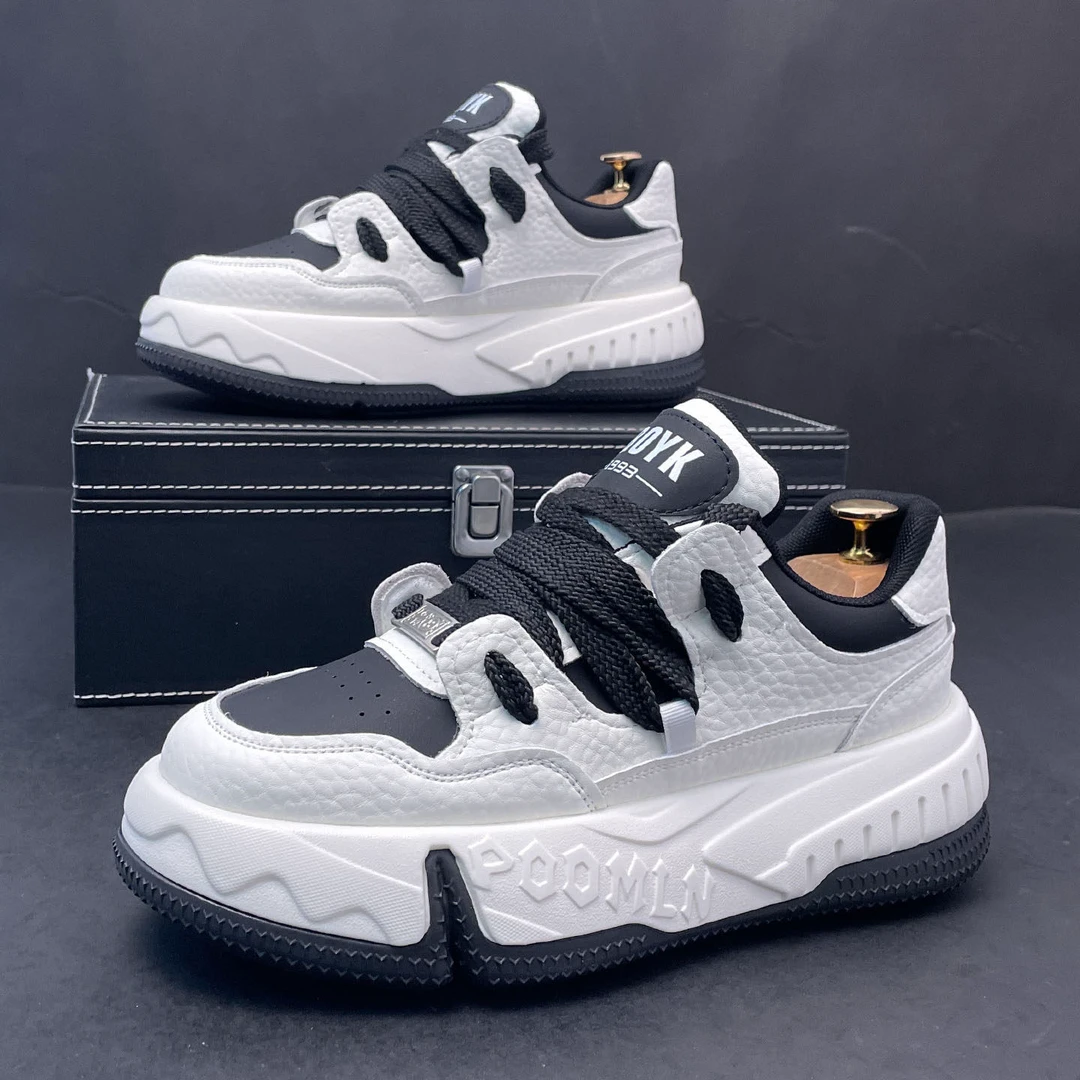 纪诗哲男鞋厚底板鞋老爹鞋冬季时尚个性百搭增高鞋子运动休闲潮鞋