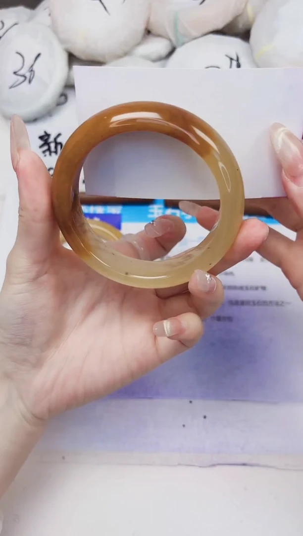 未镶嵌手镯石英质玉36-财气镯-圈口59