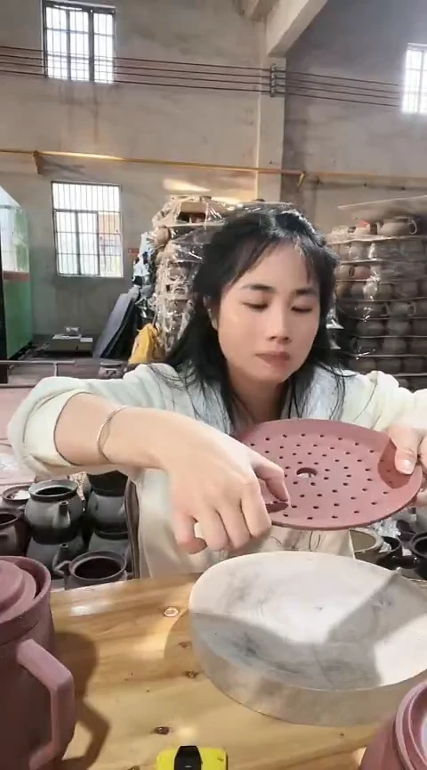 粗砂陶瓷大瑕疵21.5紫砂蒸片色差烧列