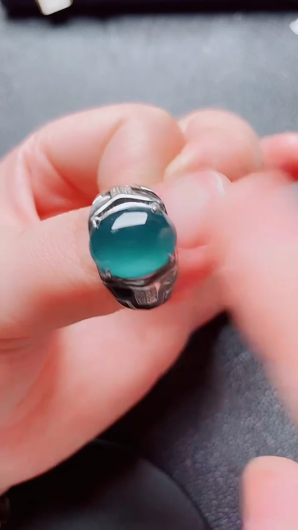 银S925镶嵌戒指翡翠翡翠