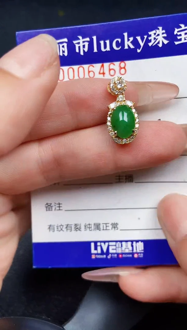 翡翠银S925镶嵌颈饰6468
