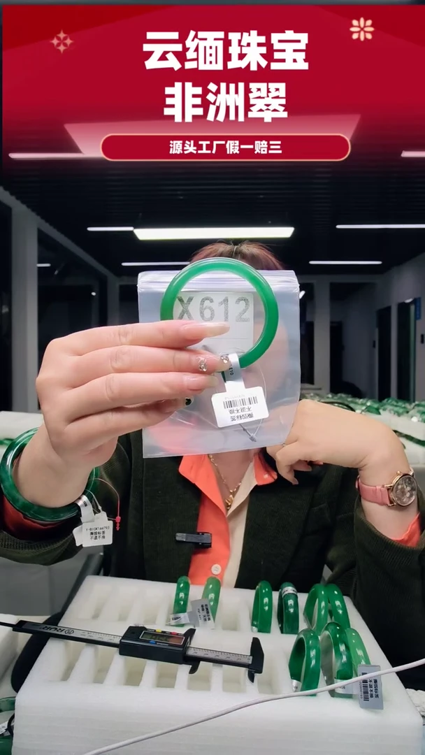 未镶嵌手镯石英质玉（非洲翠）56圈口X612