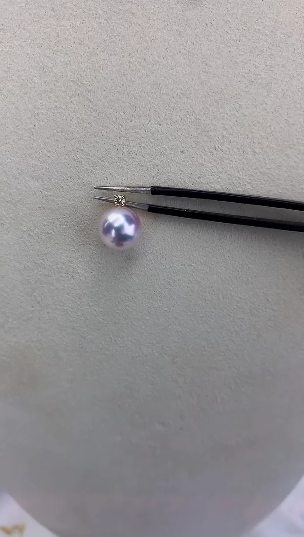 18K金镶嵌DA海水珍珠 GD164 9-9.5 钻石王妃吊坠赠银链