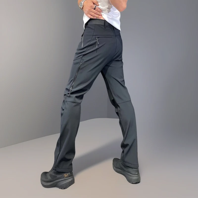 秋冬男式冲锋裤男士新款2025百搭修身户外运动休闲裤时尚直筒脚裤