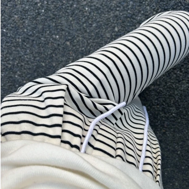 阔腿裤高腰显瘦条纹直筒休