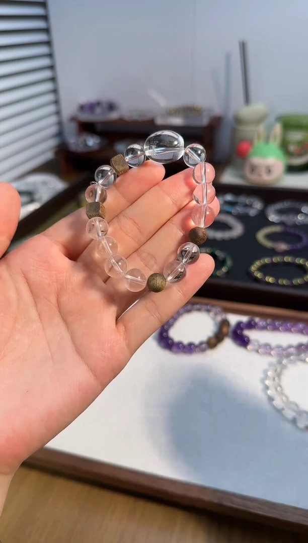 未镶嵌手链水晶白水手串搭沉｜香