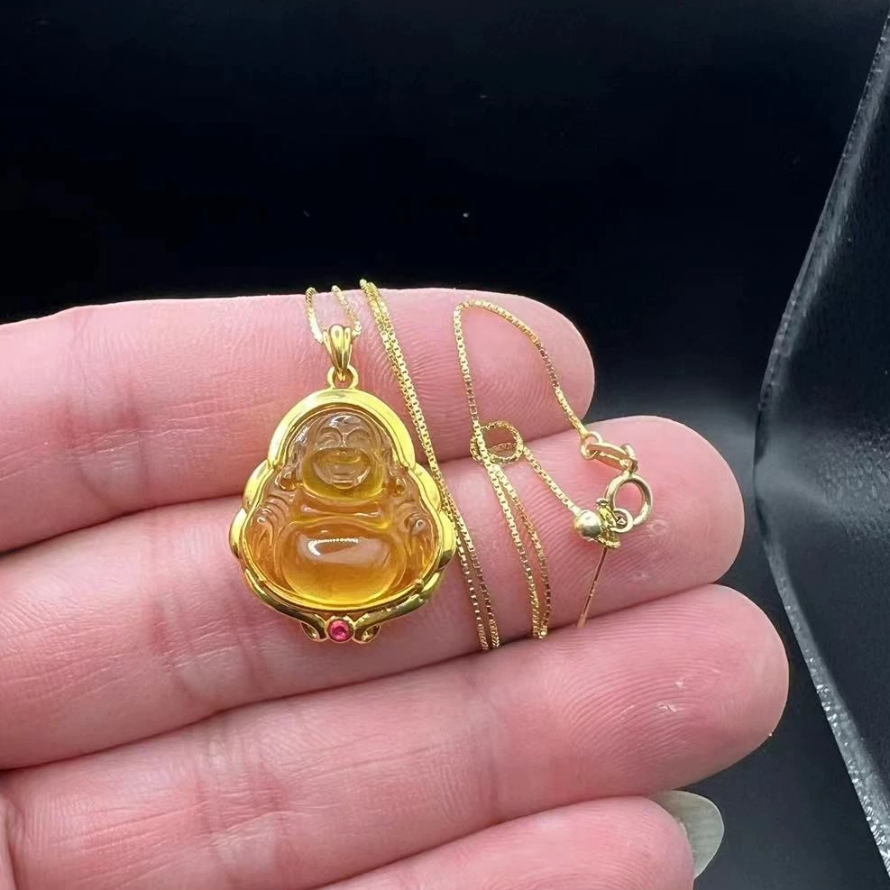 【可塘余掌柜】蓝珀佛公吊坠-约17*17mm-AF2015-011306-多样性发一