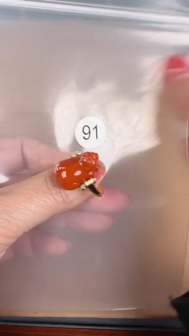【闪购商品】南红玛瑙戒指18K金镶嵌原矿无优化无裂