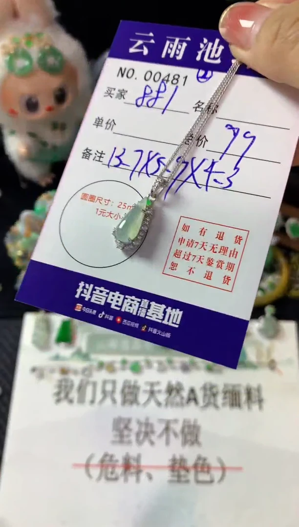 颈饰银S925镶嵌翡翠洋*翡翠