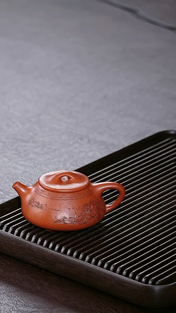 茶杯紫砂朱泥大红袍30目 景舟石瓢 田玲 230cc