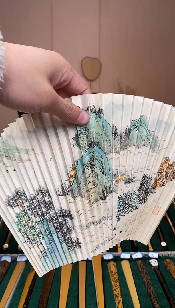 【闪购商品】扇子三十方秋扇扇面青绿山水