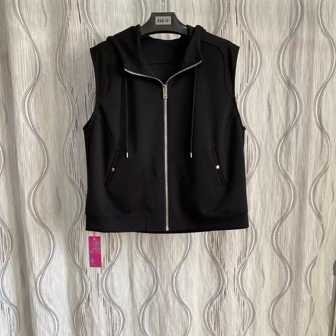 胖人坊大码女装休闲马甲4218  衣长67  胸围128