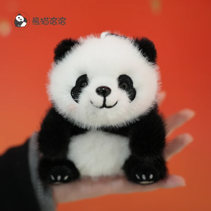 【熊猫腮红萌兰挂件】仿真款毛绒挂件花花玩偶礼物挂件 基地正品