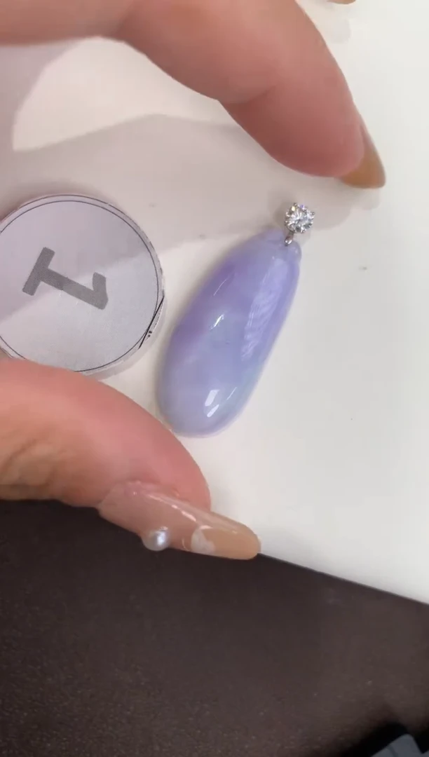 颈饰18K金镶嵌翡翠天然缅甸a货翡翠(多样性发其一)