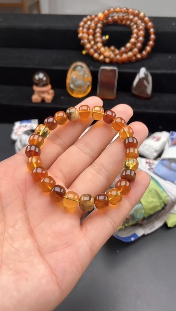 手链琥珀未镶嵌多宝老型珠手串