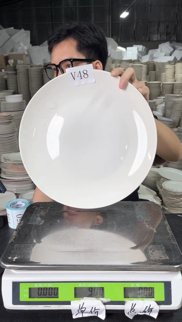 新骨瓷V48  12寸纯白浅盘  6个