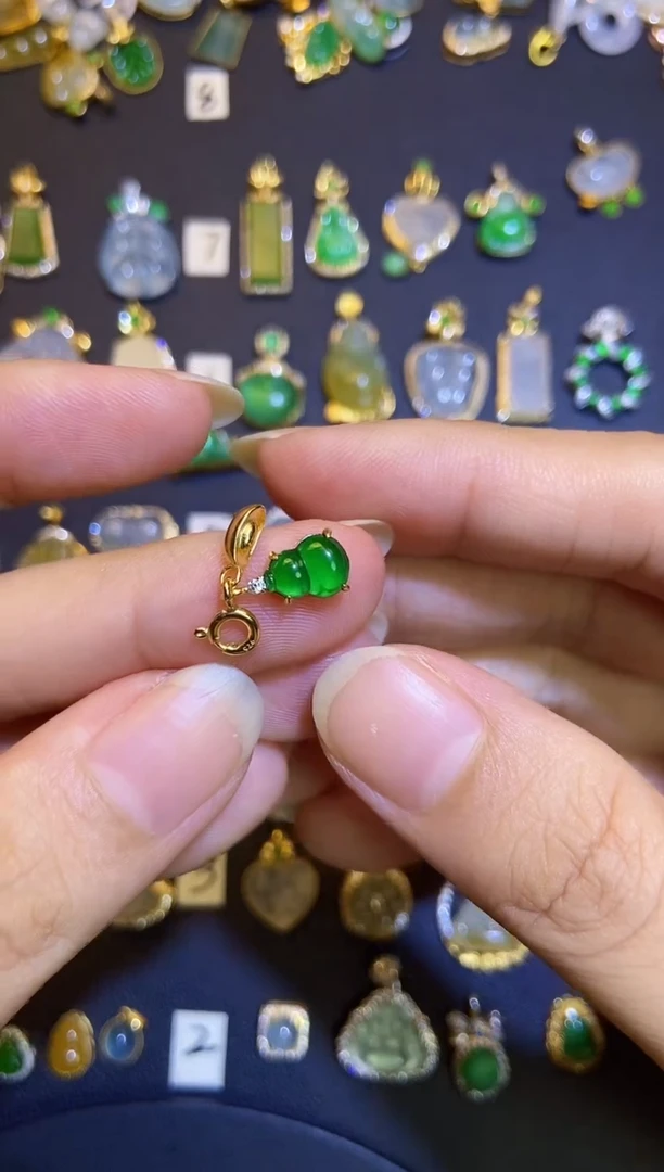 翡翠银S925镶嵌吊坠(不含链)1