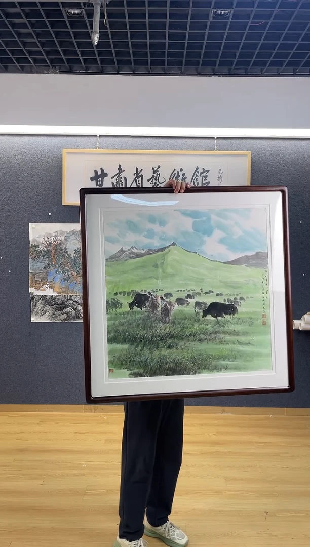 国画6229刘庆Y四尺斗方带框