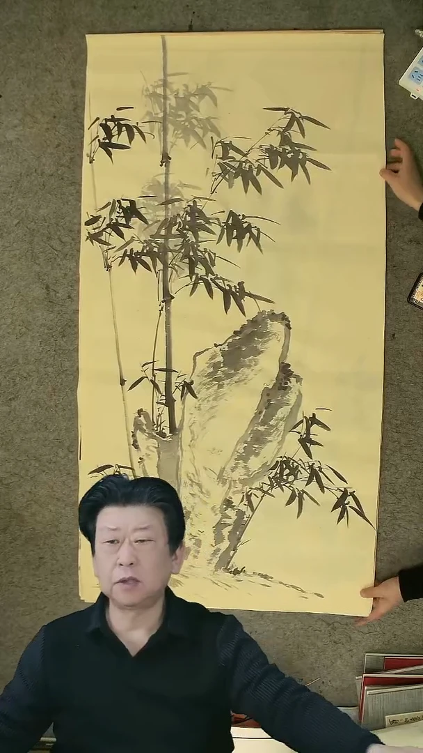 国画四尺整张  墨竹  69*138cm