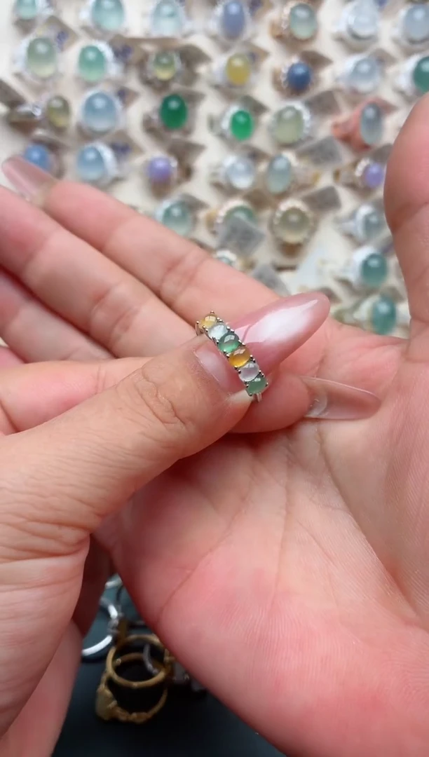 银S925镶嵌戒指翡翠.