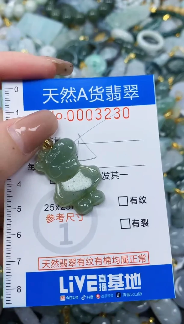 颈饰未镶嵌翡翠净货挂件-3230