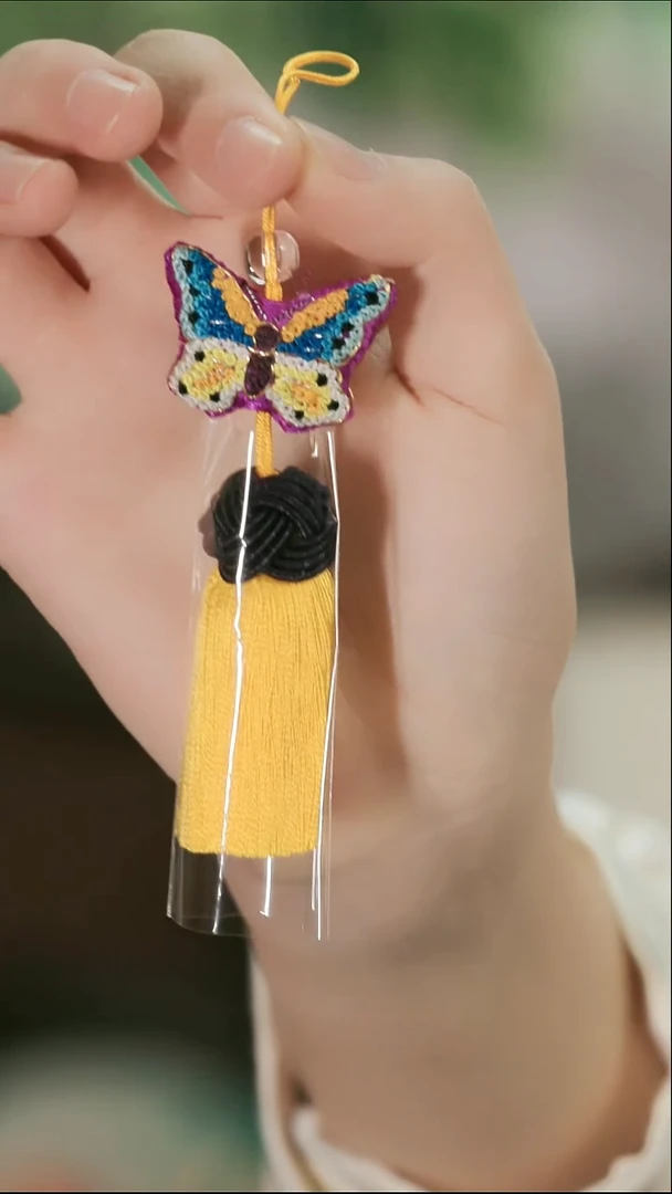 刺绣湘传礼纯手工小流苏挂件