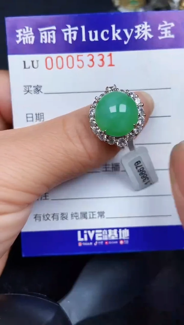 翡翠银S925镶嵌颈饰5331