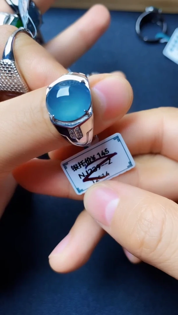 银S925镶嵌戒指翡翠22222