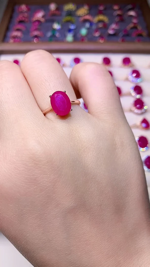 【闪购商品】红宝石戒指银S925镶嵌0000