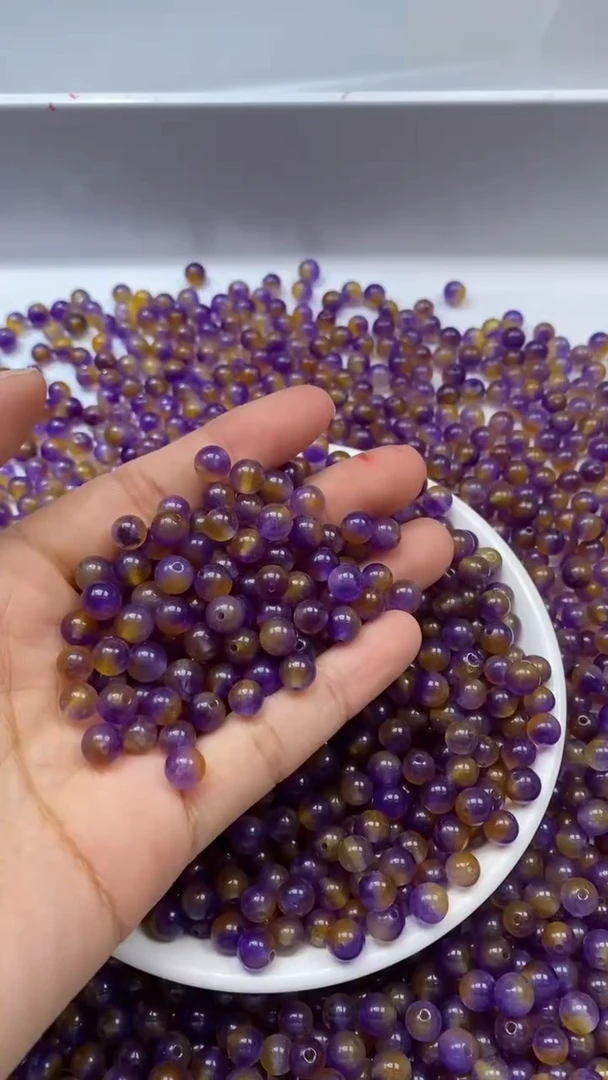 未镶嵌颈饰玛瑙/玉髓A070-丹参玉6mm*30颗