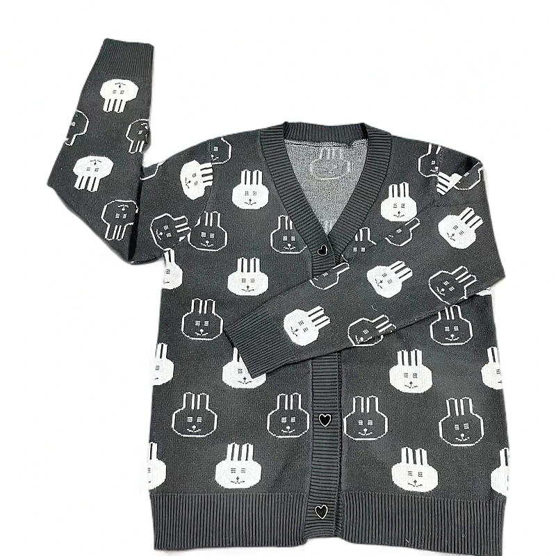 专柜888外贸女装长袖针织时尚休闲黑色羊绒宽松秋冬